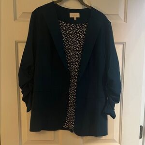 Skies Are Turquoise Green Blazer with Patterned Lining